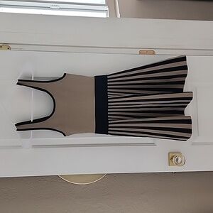 Guess Beige and Black Striped Dress Size S